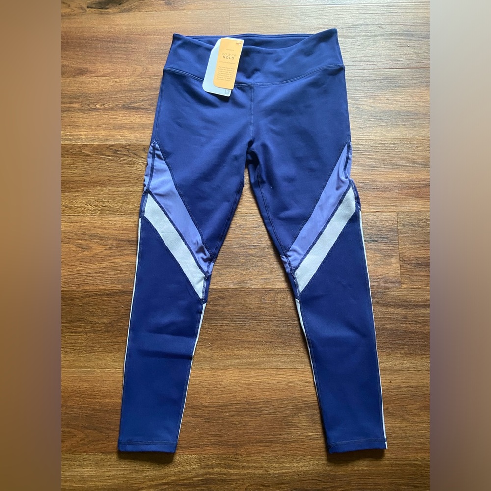 NWT- FABLETICS Leggings Blue Multicolor Mesh Capri